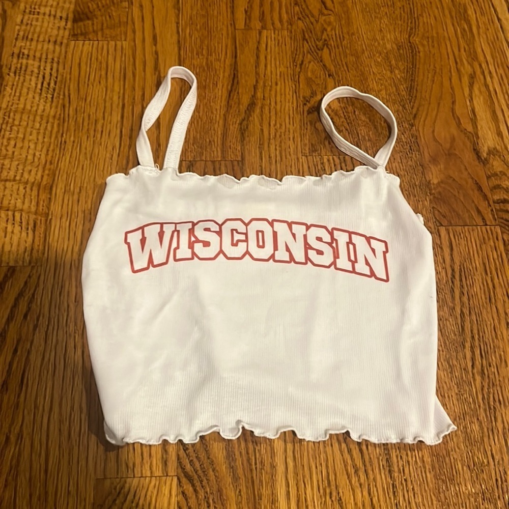 Penelope Wildberry Woman’s White Wisconsin Tank Size S